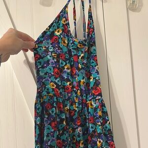 Floral Multicolor Halter Dress